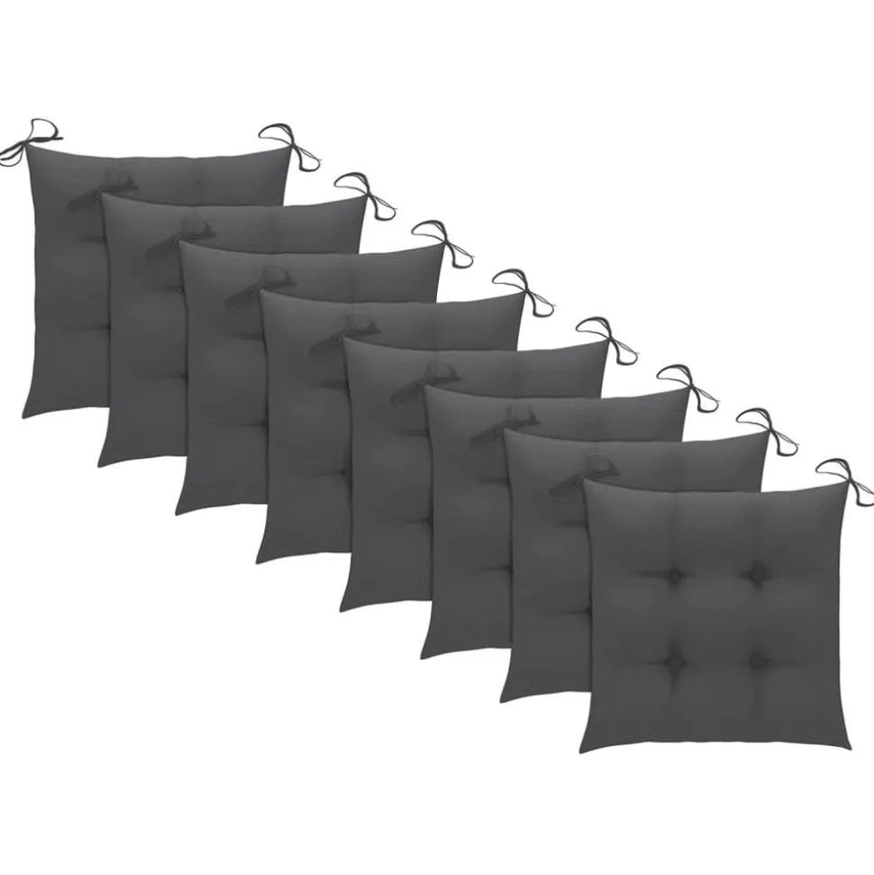 MAISON EXCLUSIVE - Chaises pliables de jardin avec coussins lot de 8 teck solide