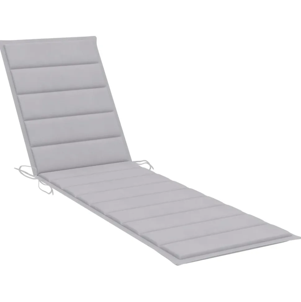 MAISON EXCLUSIVE - Chaises longues lot de 2 avec coussin gris bois de teck solide