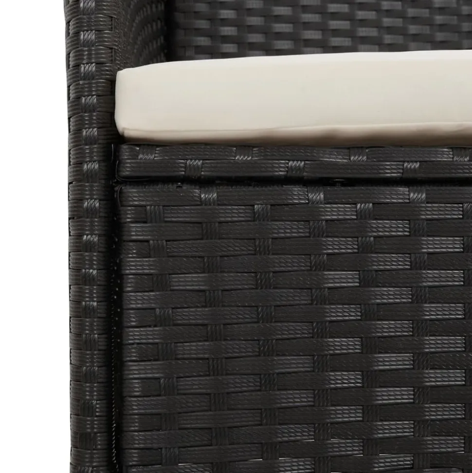 MAISON EXCLUSIVE - Chaises de jardin lot de 4 avec coussins résine tressée noir