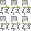 MAISON EXCLUSIVE - Chaises pliables d'extérieur lot de 6 et coussins bois d'acacia