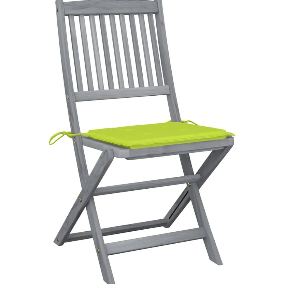 MAISON EXCLUSIVE - Chaises pliables d'extérieur lot de 6 et coussins bois d'acacia