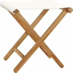MAISON EXCLUSIVE - Chaises pliables lot de 2 bois teck solide et tissu blanc crème