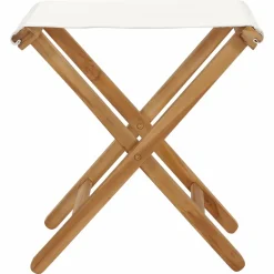 MAISON EXCLUSIVE - Chaises pliables lot de 2 bois teck solide et tissu blanc crème