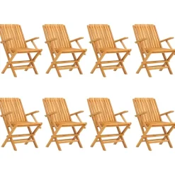 MAISON EXCLUSIVE - Chaises de jardin pliantes lot de 8 61x67x90cm bois massif teck