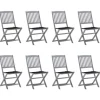 MAISON EXCLUSIVE - Chaises pliables d'extérieur lot de 8 et coussins bois d'acacia