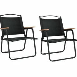 MAISON EXCLUSIVE - Chaises de camping lot de 2 noir 54x55x78 cm tissu oxford