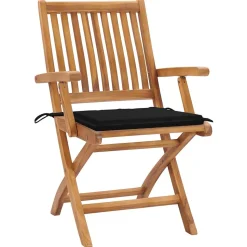 MAISON EXCLUSIVE - Chaises pliables de jardin avec coussins lot de 8 teck solide