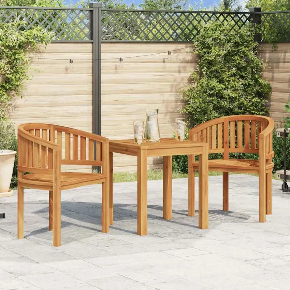 MAISON EXCLUSIVE - Chaises en forme de banane lot de 2 bois de teck solide