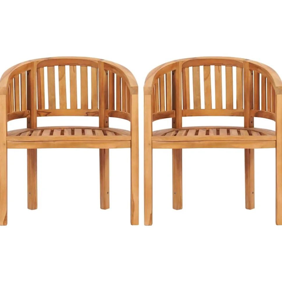 MAISON EXCLUSIVE - Chaises en forme de banane lot de 2 bois de teck solide