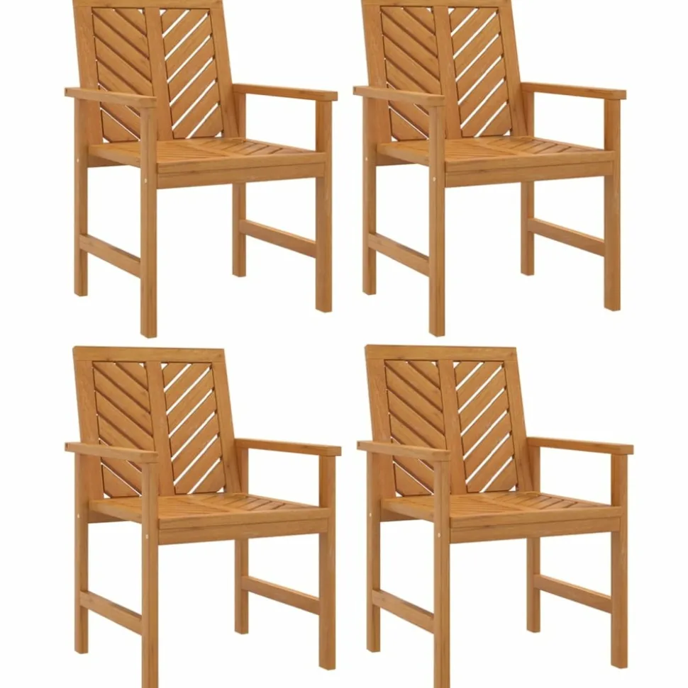 MAISON EXCLUSIVE - Chaises à manger de jardin lot de 4 bois massif d'acacia