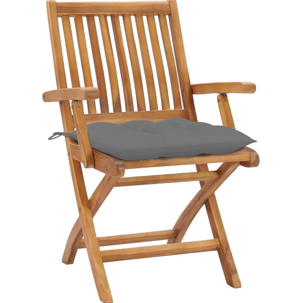 MAISON EXCLUSIVE - Chaises pliables de jardin avec coussins lot de 8 teck solide