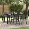 MAISON EXCLUSIVE - Chaises empilables de jardin lot de 4 noir tissu textilène