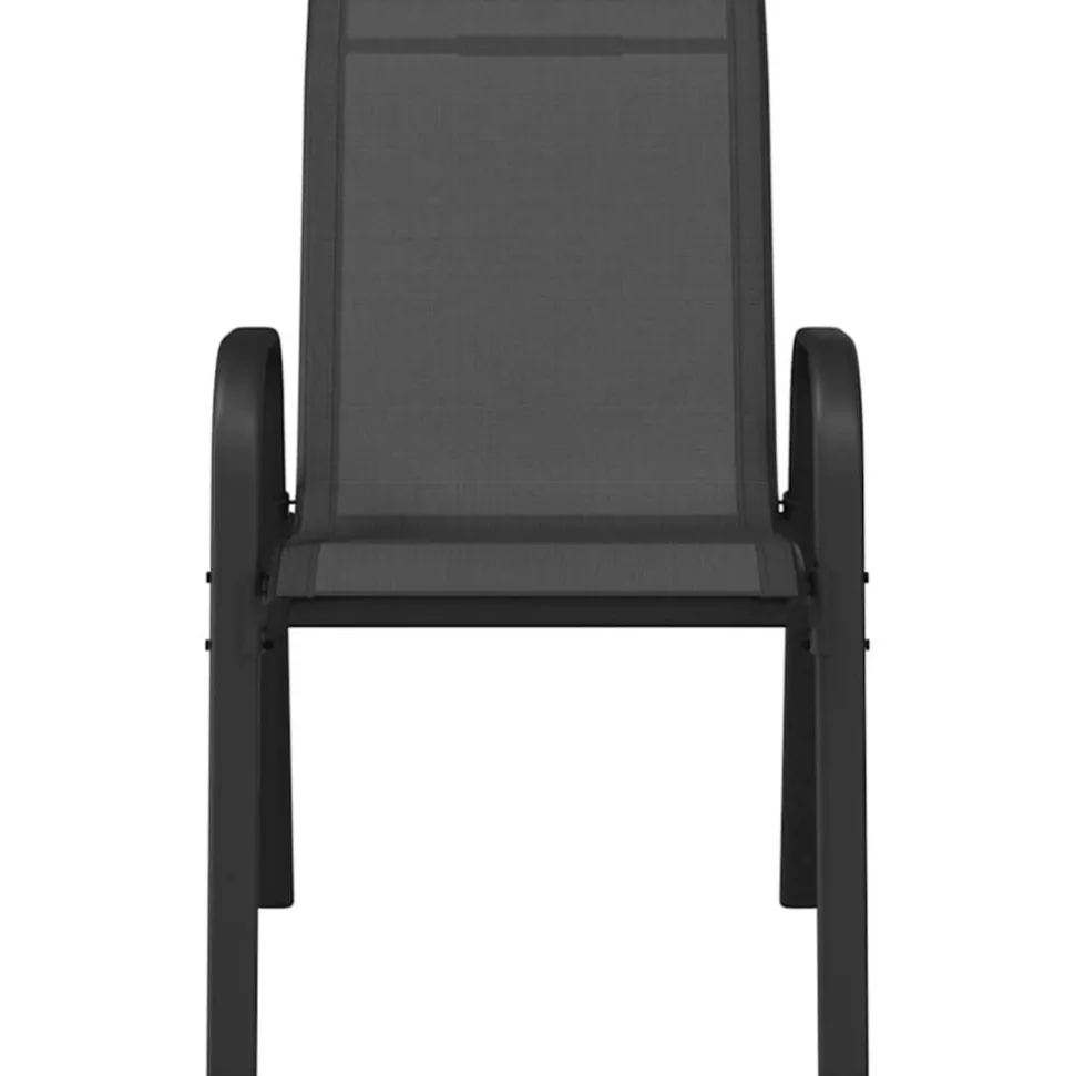 MAISON EXCLUSIVE - Chaises empilables de jardin lot de 4 noir tissu textilène