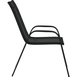 MAISON EXCLUSIVE - Chaises empilables de jardin lot de 4 noir tissu textilène