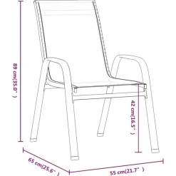 MAISON EXCLUSIVE - Chaises empilables de jardin lot de 4 noir tissu textilène