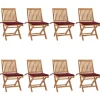MAISON EXCLUSIVE - Chaises pliables de jardin avec coussins lot de 8 teck solide