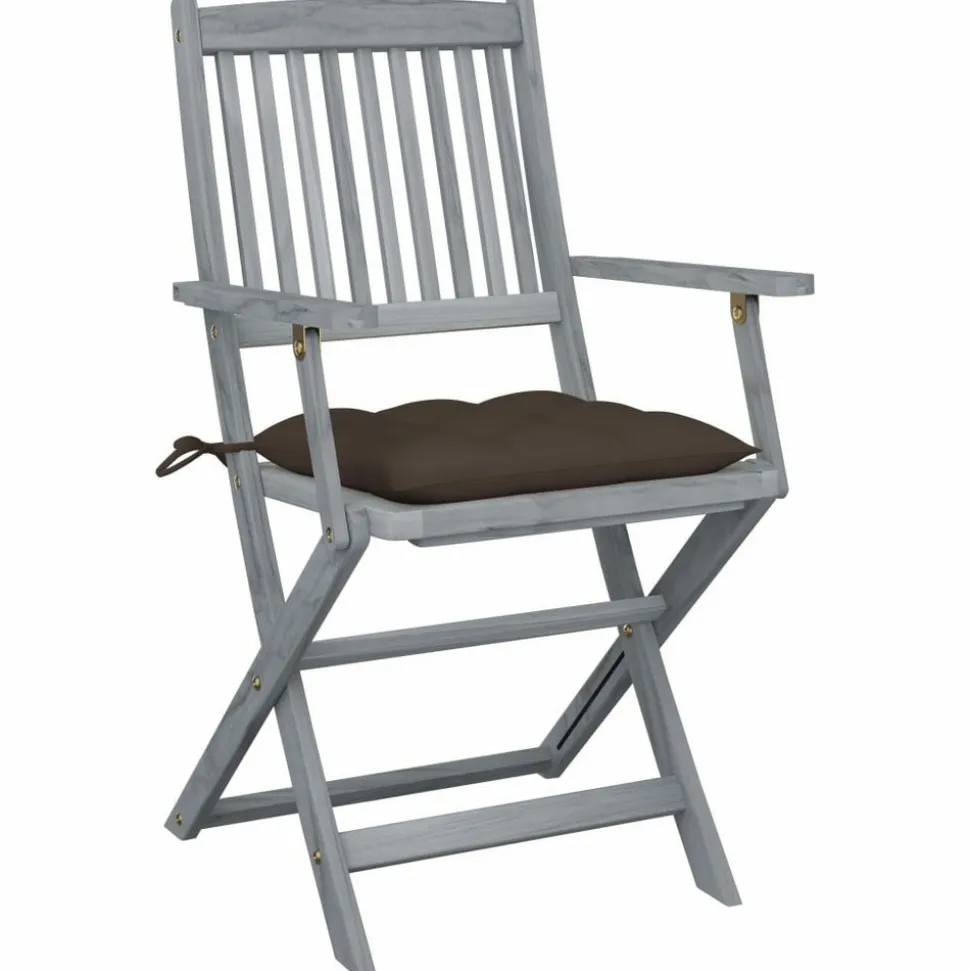 MAISON EXCLUSIVE - Chaises pliables d'extérieur lot de 6 et coussins bois d'acacia