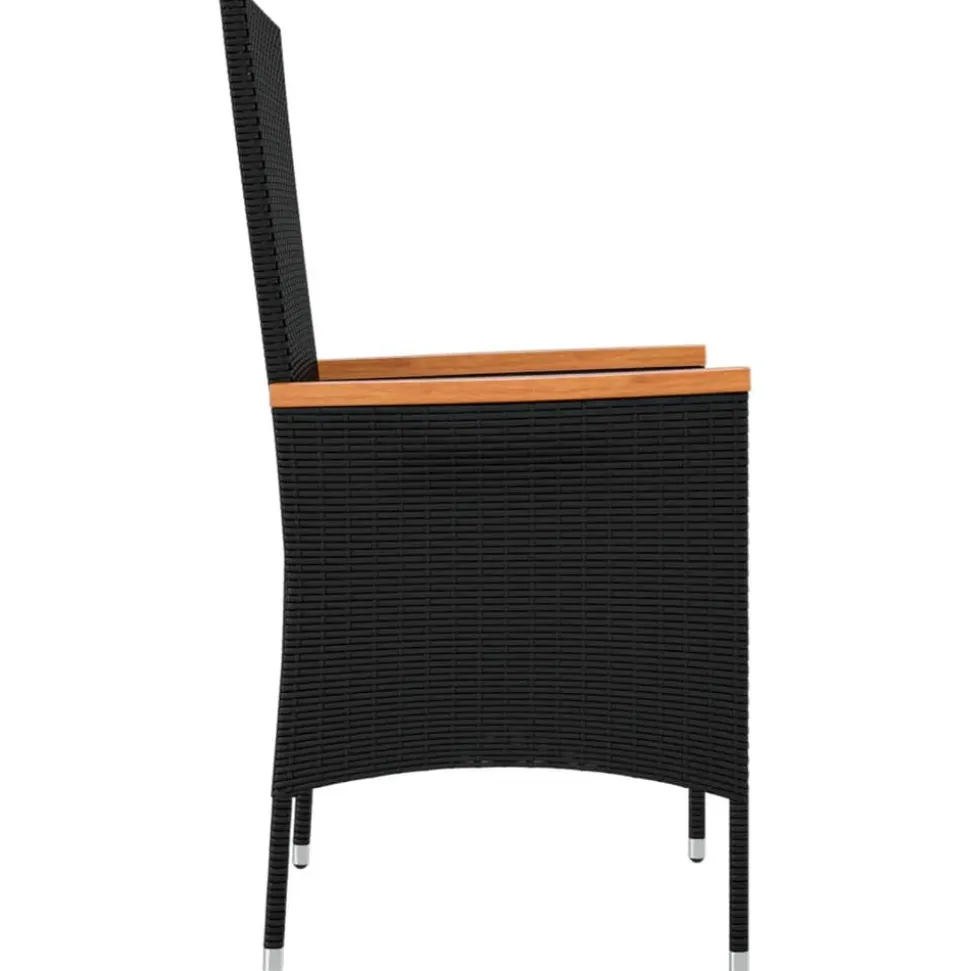 MAISON EXCLUSIVE - Chaises de jardin lot de 2 avec coussins résine tressée noir