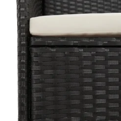 MAISON EXCLUSIVE - Chaises de jardin lot de 2 avec coussins résine tressée noir
