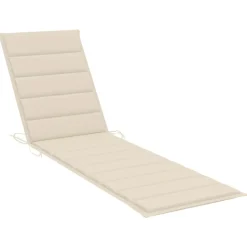 MAISON EXCLUSIVE - Chaises longues lot de 2 avec coussin crème bois de teck solide