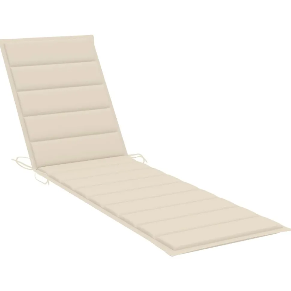 MAISON EXCLUSIVE - Chaises longues lot de 2 avec coussin crème bois de teck solide