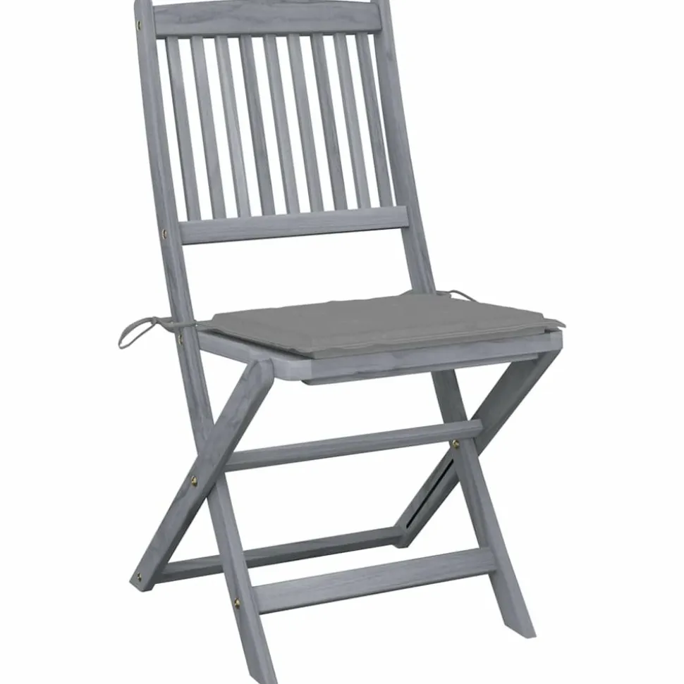 MAISON EXCLUSIVE - Chaises pliables d'extérieur lot de 6 et coussins bois d'acacia