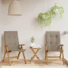 MAISON EXCLUSIVE - Chaises de jardin inclinables lot de 2 et coussins teck massif