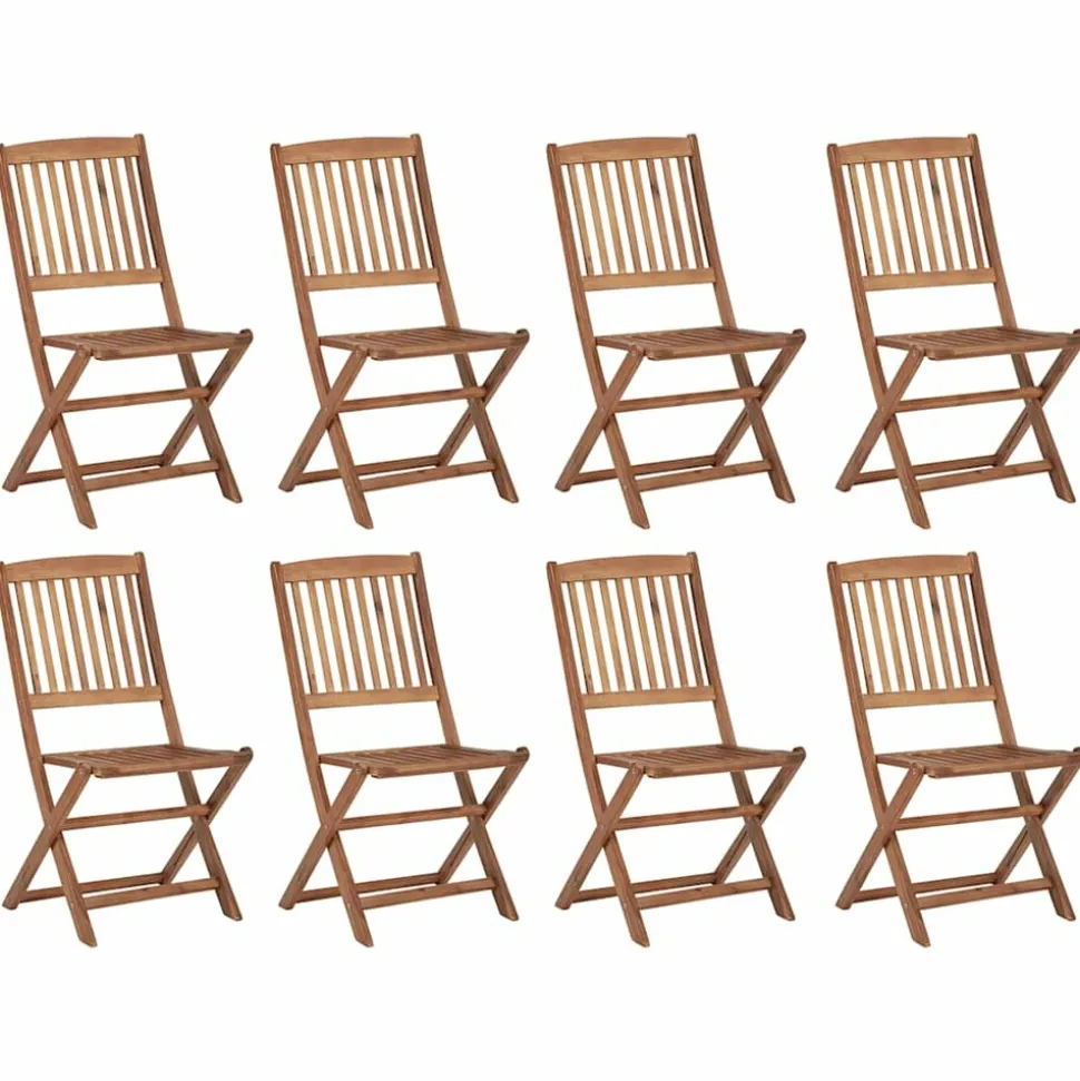MAISON EXCLUSIVE - Chaises pliables d'extérieur et coussins lot de 8 bois d'acacia