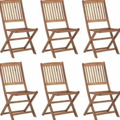 MAISON EXCLUSIVE - Chaises pliables de jardin lot de 6 avec coussins bois d'acacia