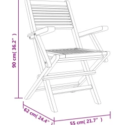 MAISON EXCLUSIVE - Chaises de jardin pliantes lot de 6 55x62x90cm bois massif teck