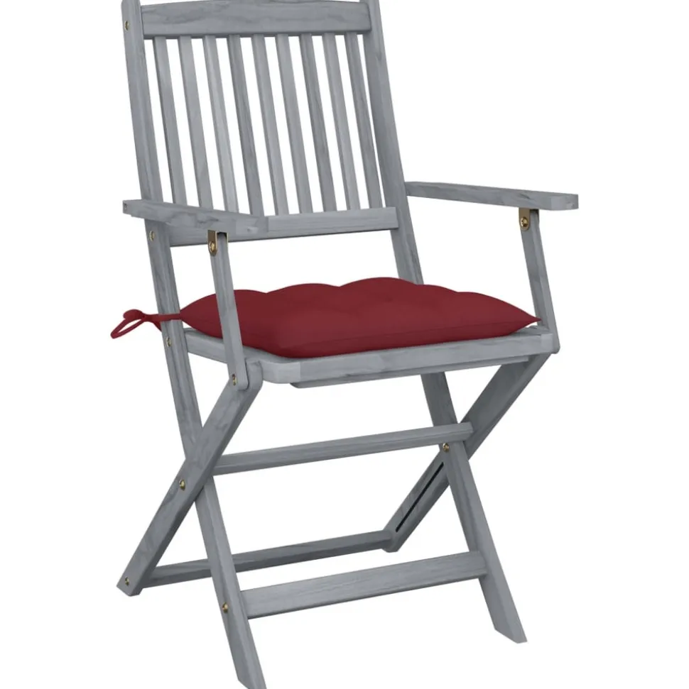 MAISON EXCLUSIVE - Chaises pliables d'extérieur lot de 2 et coussins bois d'acacia