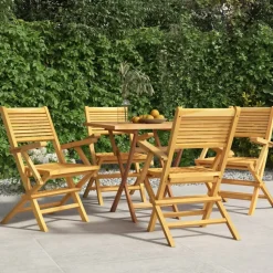 MAISON EXCLUSIVE - Chaises de jardin pliantes lot de 4 55x62x90cm bois massif teck