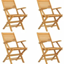 MAISON EXCLUSIVE - Chaises de jardin pliantes lot de 4 55x62x90cm bois massif teck