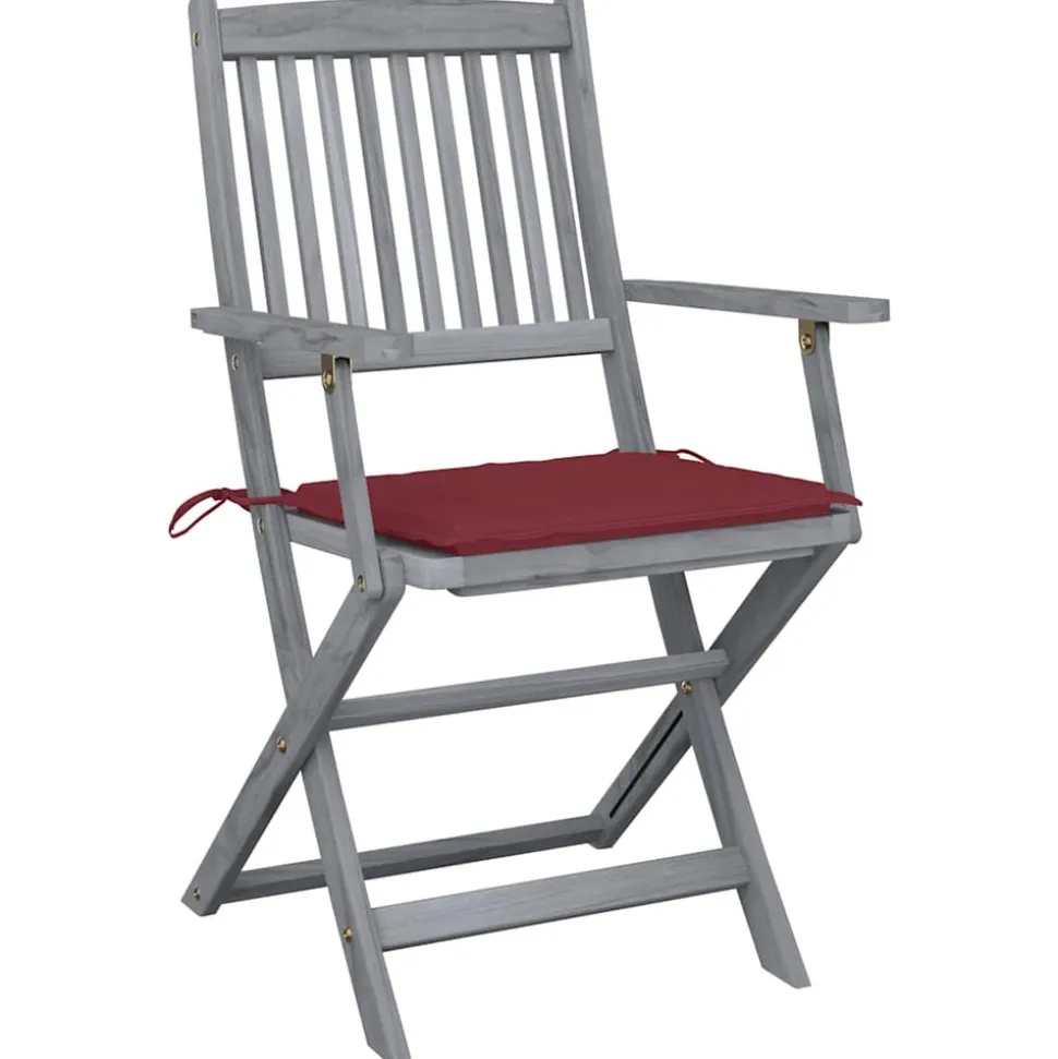 MAISON EXCLUSIVE - Chaises pliables d'extérieur lot de 2 et coussins bois d'acacia