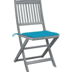 MAISON EXCLUSIVE - Chaises pliables d'extérieur lot de 4 et coussins bois d'acacia