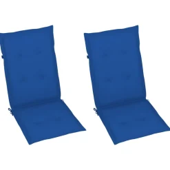 MAISON EXCLUSIVE - Chaises de jardin lot de 2 et coussins bleu royal teck massif