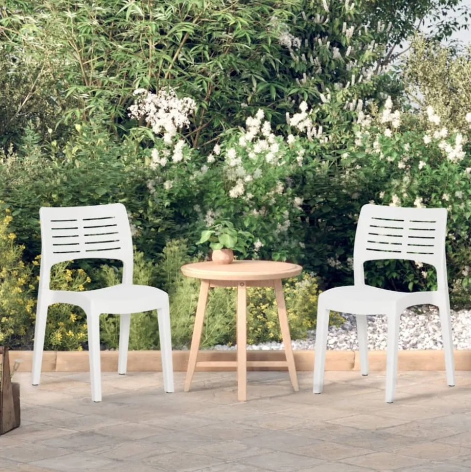 MAISON EXCLUSIVE - Chaises de jardin lot de 2 blanc polypropylène