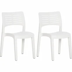 MAISON EXCLUSIVE - Chaises de jardin lot de 2 blanc polypropylène
