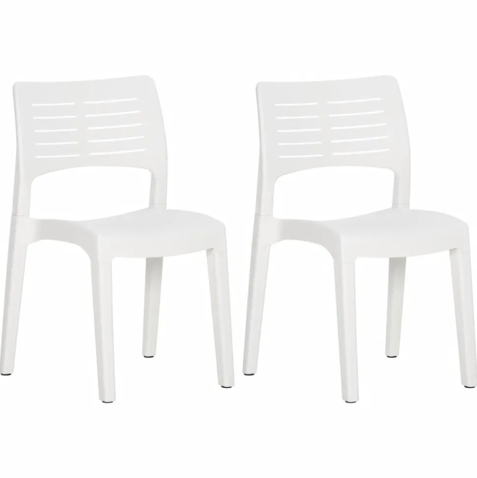 MAISON EXCLUSIVE - Chaises de jardin lot de 2 blanc polypropylène
