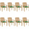 MAISON EXCLUSIVE - Chaises de jardin empilables avec coussins lot de 8 teck solide