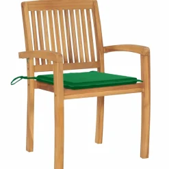 MAISON EXCLUSIVE - Chaises de jardin empilables avec coussins lot de 8 teck solide