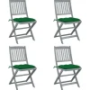 MAISON EXCLUSIVE - Chaises pliables d'extérieur lot de 4 et coussins bois d'acacia