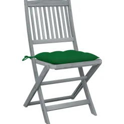 MAISON EXCLUSIVE - Chaises pliables d'extérieur lot de 4 et coussins bois d'acacia