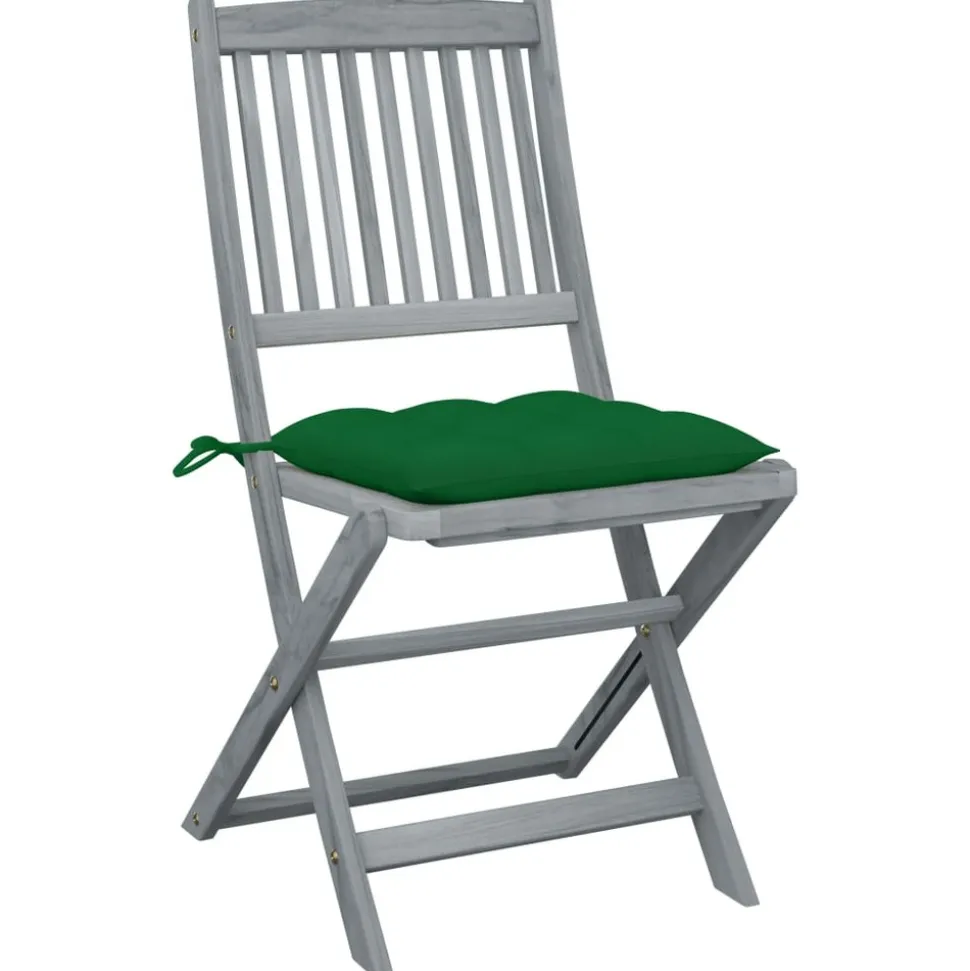 MAISON EXCLUSIVE - Chaises pliables d'extérieur lot de 4 et coussins bois d'acacia