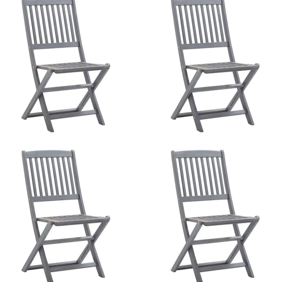 MAISON EXCLUSIVE - Chaises pliables d'extérieur lot de 4 et coussins bois d'acacia
