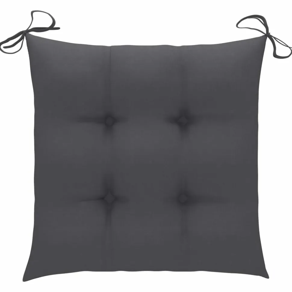 MAISON EXCLUSIVE - Chaises de jardin lot de 2 et coussins anthracite bois de teck