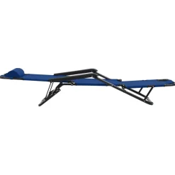 MAISON EXCLUSIVE - Chaises longues pliables 2 pcs avec repose-pied acier bleu