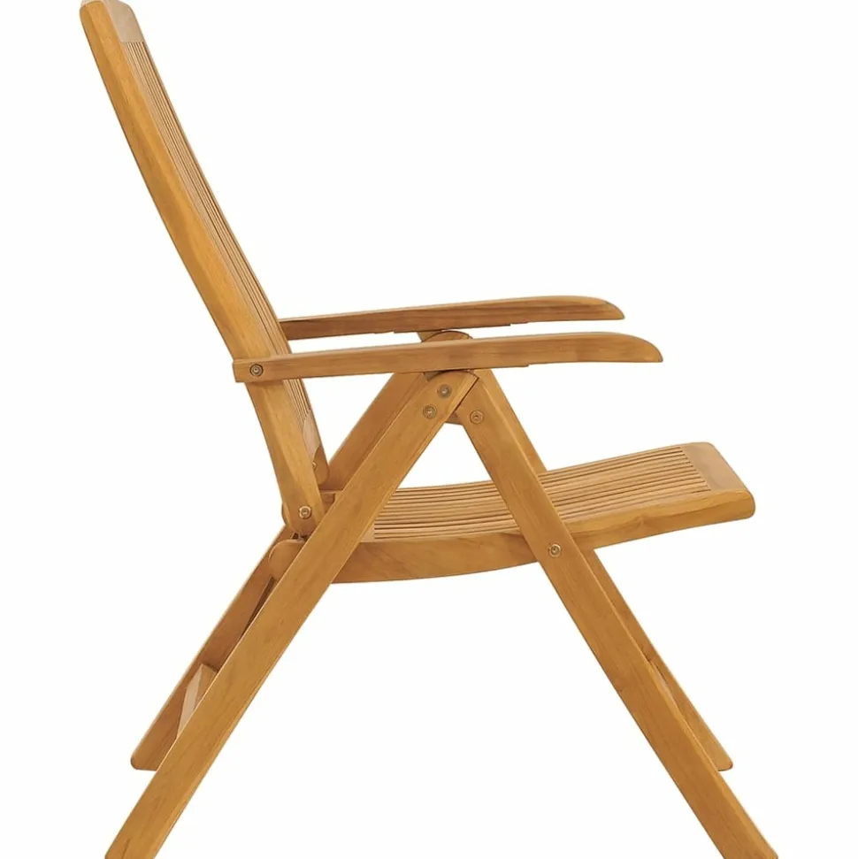 MAISON EXCLUSIVE - Chaises de jardin inclinables lot de 2 et coussins teck massif