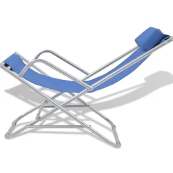 MAISON EXCLUSIVE - Chaises inclinables de terrasse lot de 2 acier bleu