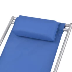 MAISON EXCLUSIVE - Chaises inclinables de terrasse lot de 2 acier bleu